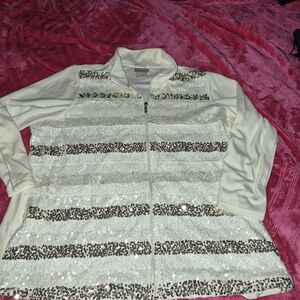 Women's Cream and Gold Sequin Jacket